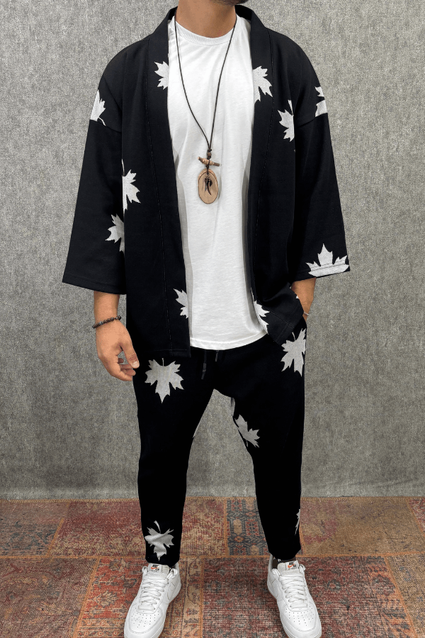 Fakir Kol Desenli Kimono Takım
