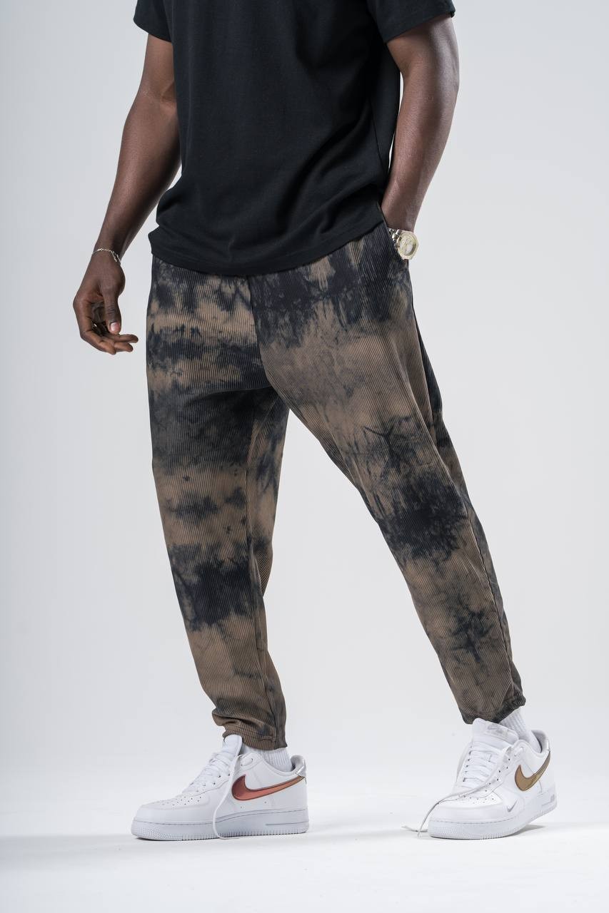 Batik Yıkamalı Beli Lastikli Baggy Pantolon