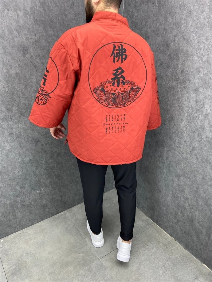 Oversize Fakir Kol  Astarlı Kapitone  Kimono