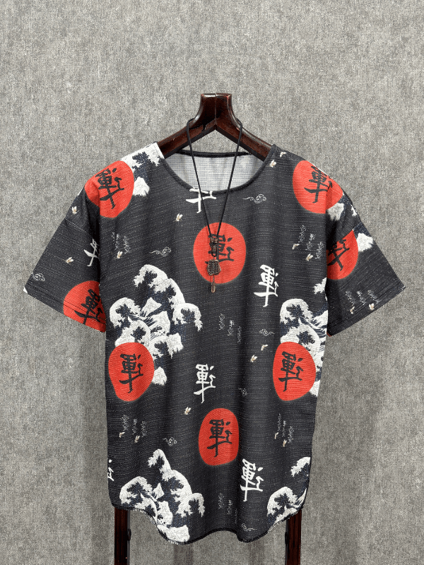 Oversize Desenli Bohem Tshirt