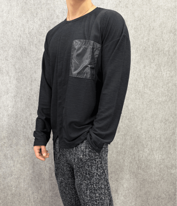 Oversize Asimetrik Siyah Triko Tshirt