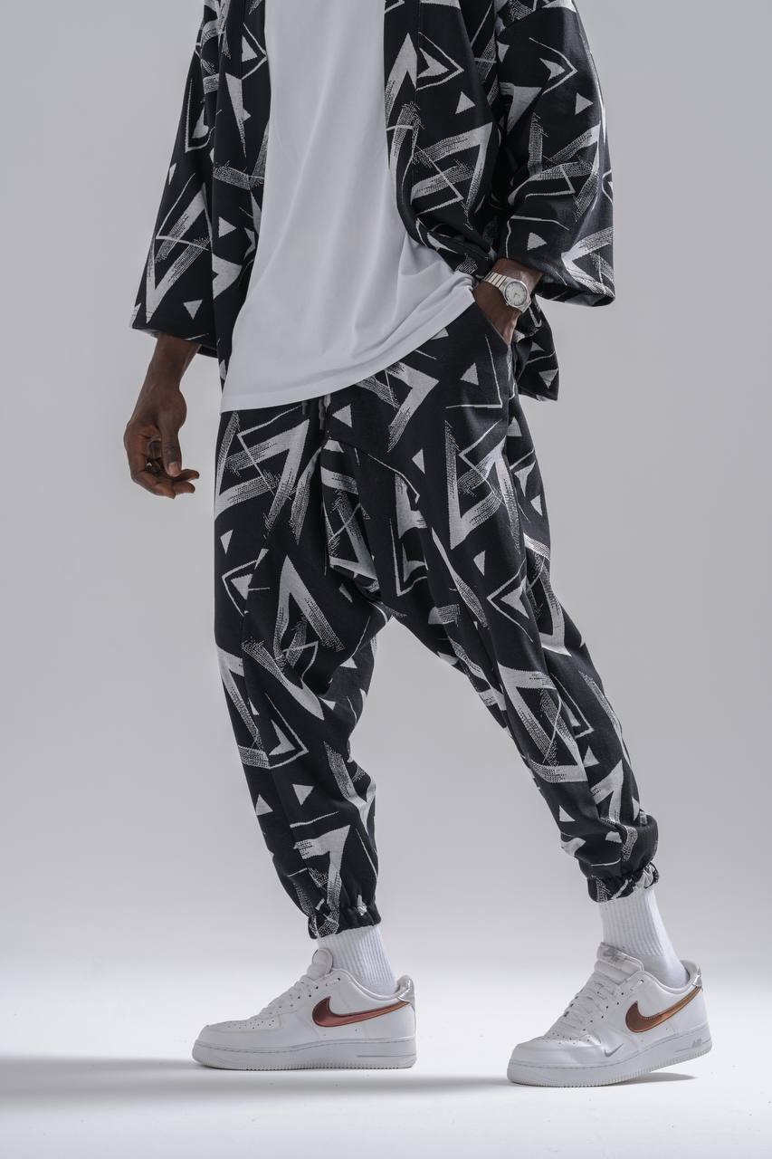  Beli Lastikli Desenli  Şalvar