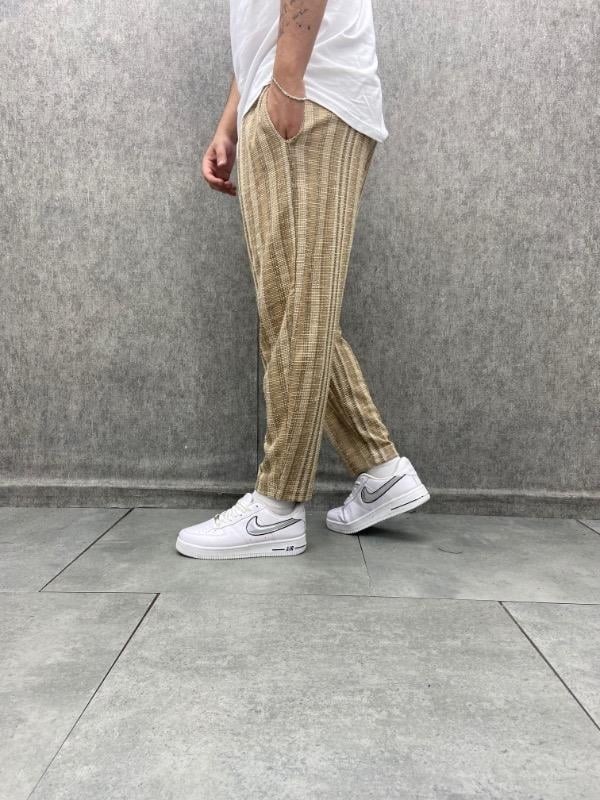 Beli Lastikli Bohem Baggy Desenli Pantolon