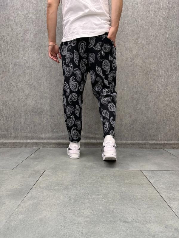 Beli Lastikli Bohem Baggy Desenli Pantolon