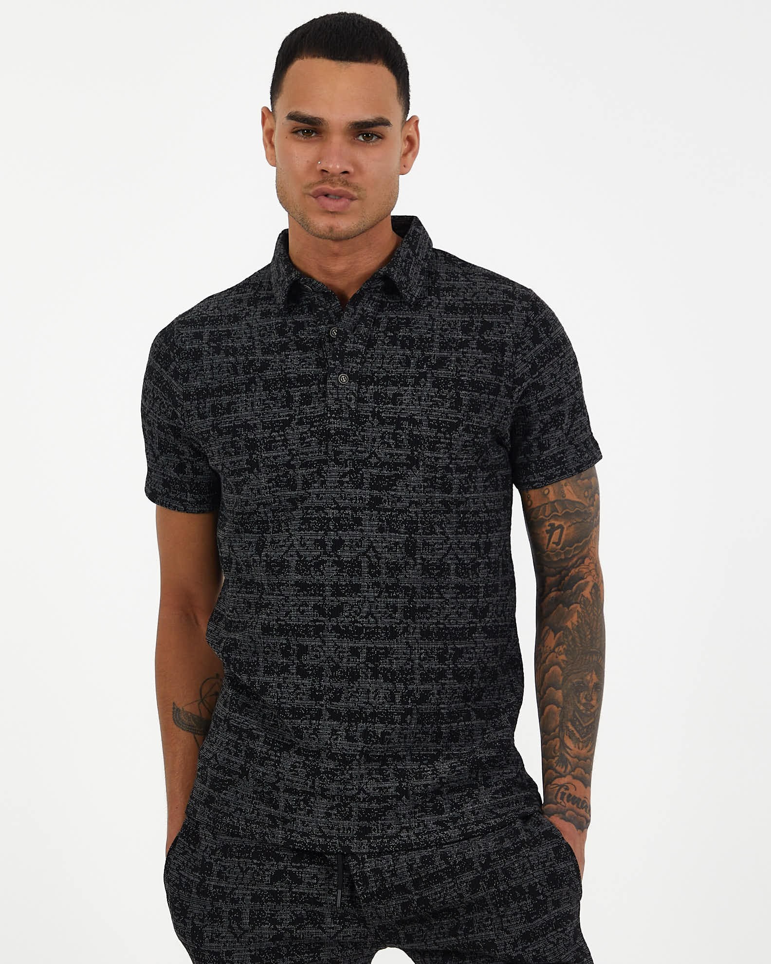 Regular Desenli Polo Yaka Tshirt
