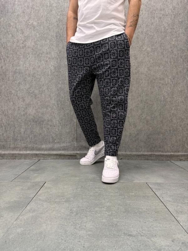Beli Lastikli Bohem Baggy Desenli Pantolon