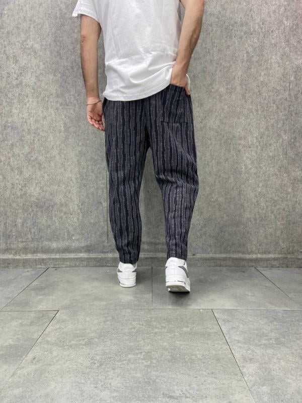 Beli Lastikli Desenli Baggy Pantolon