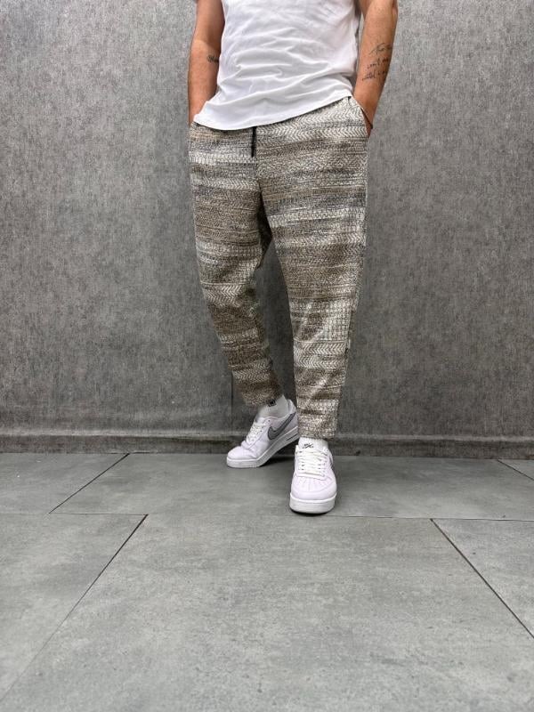 Beli Lastikli Bohem Baggy Desenli Pantolon