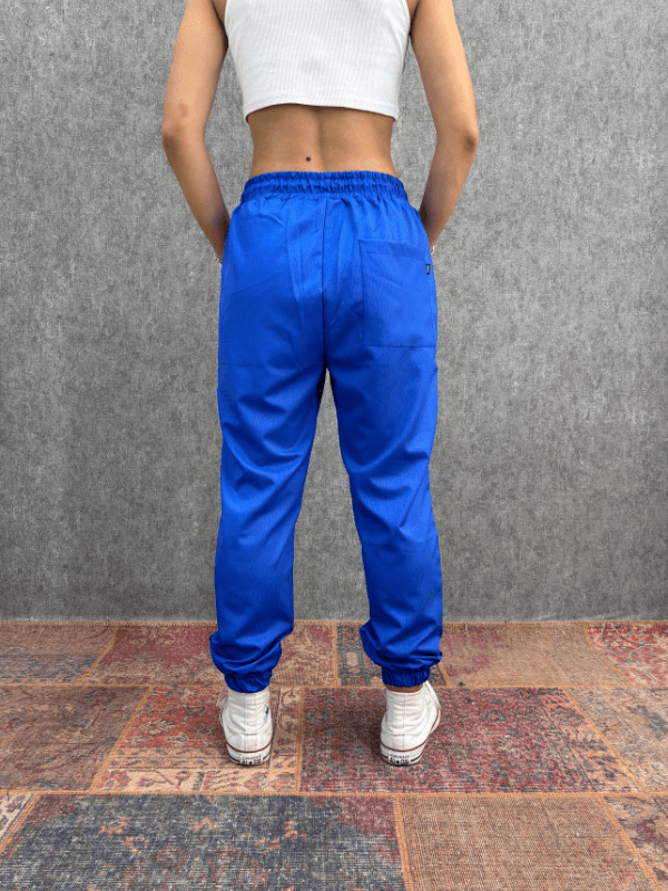 Bel ve Paça Lastikli Viscon Saks Jogger 