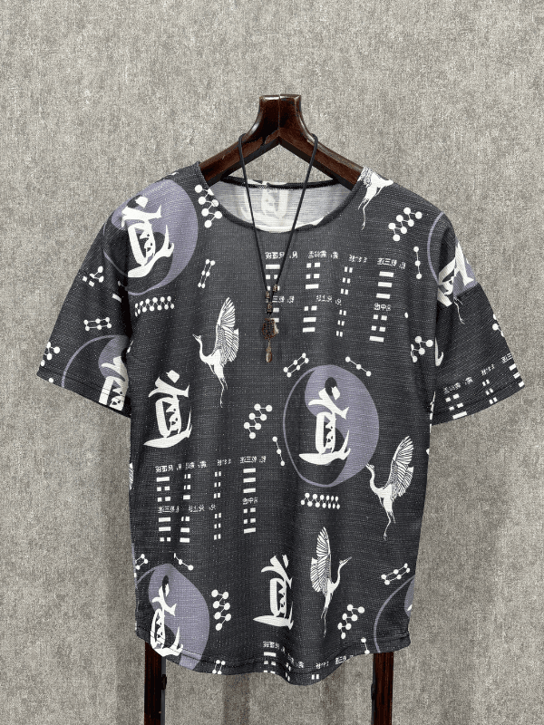 Oversize Desenli Bohem Tshirt