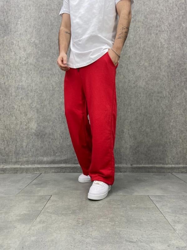 Bel ve Paça Ayarlanabilir  Lastikli Kırmızı  Baggy  Pantolon