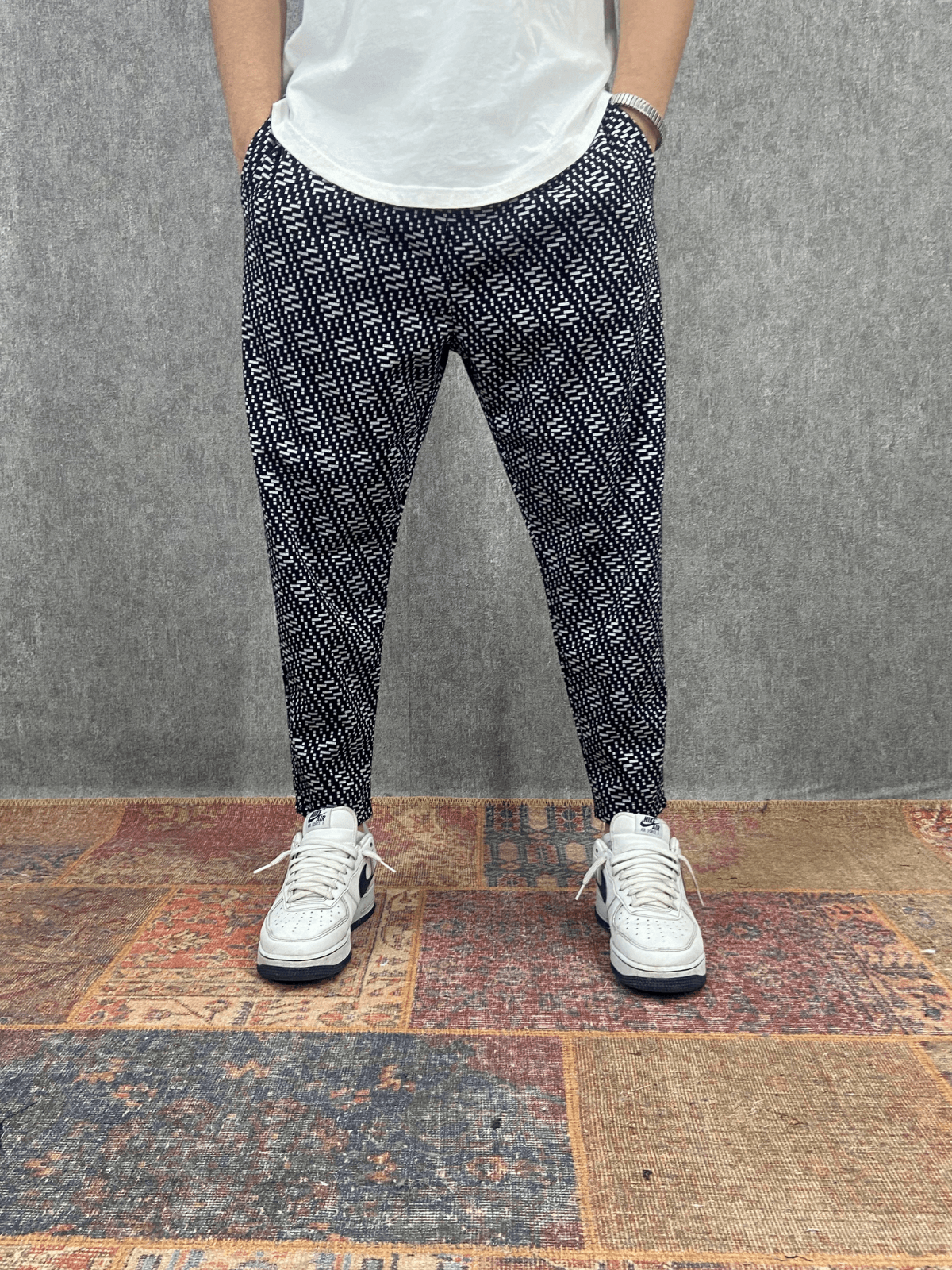 Beli Lastikli Pamuklu Bohem Desenli Baggy Pantolon