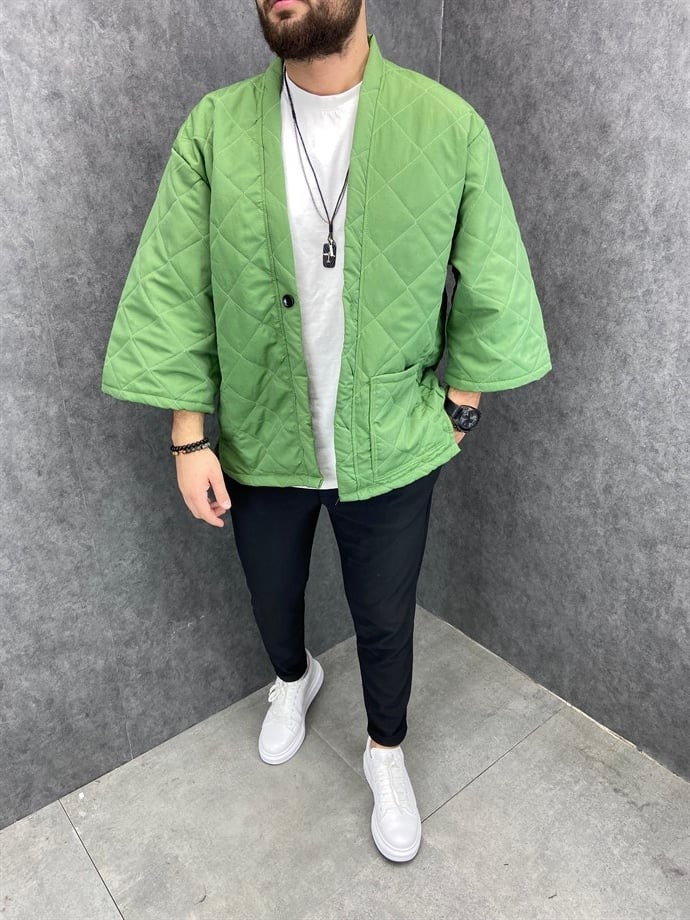 Oversize Fakir Kol  Astarlı Kapitone  Kimono