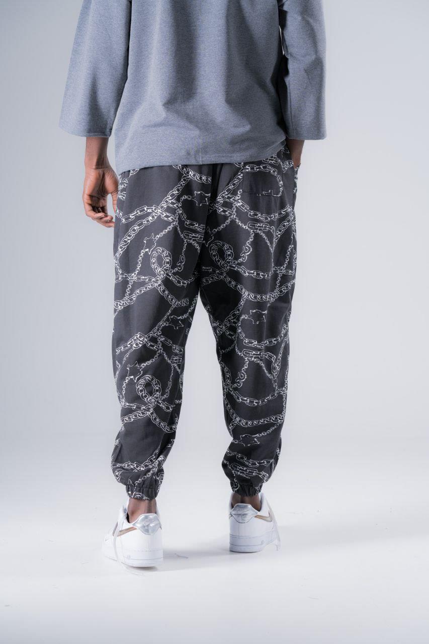 Beli Lastikli Desenli Şalvar