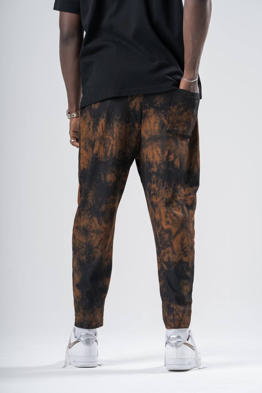 Batik Yıkamalı Beli Lastikli Baggy Pantolon