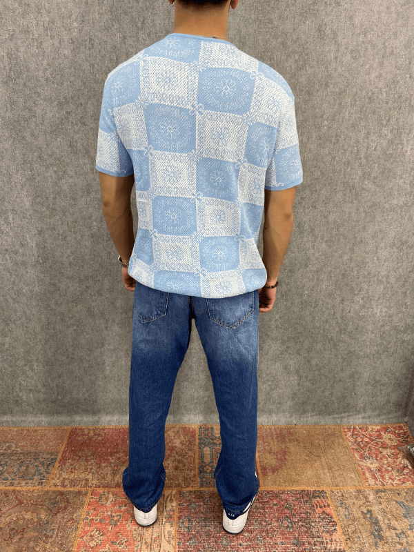 Oversize Bohem Desenli Triko Tshirt 