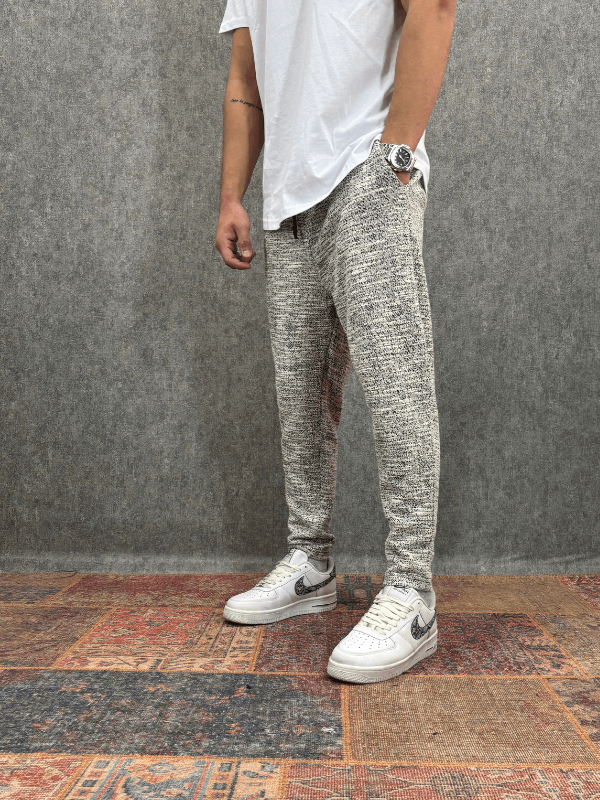 Beli Lastikli Desenli Baggy Pantolon