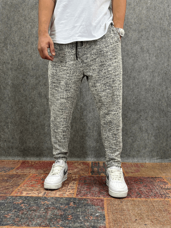 Beli Lastikli Desenli Baggy Pantolon