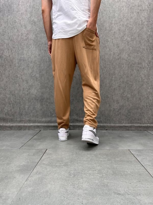 Beli Lastikli Baggy Kahverengi Pantolon