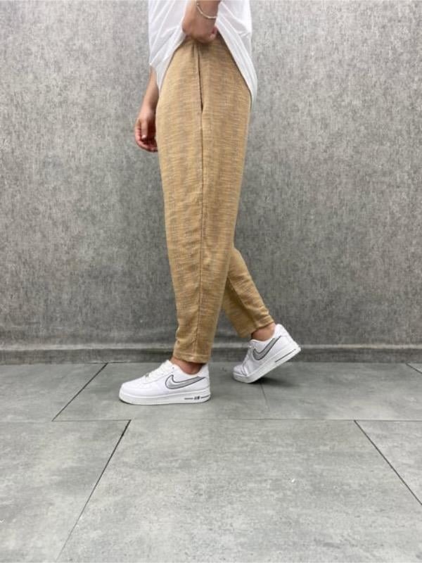 Beli Lastikli Bohem Baggy Desenli Pantolon