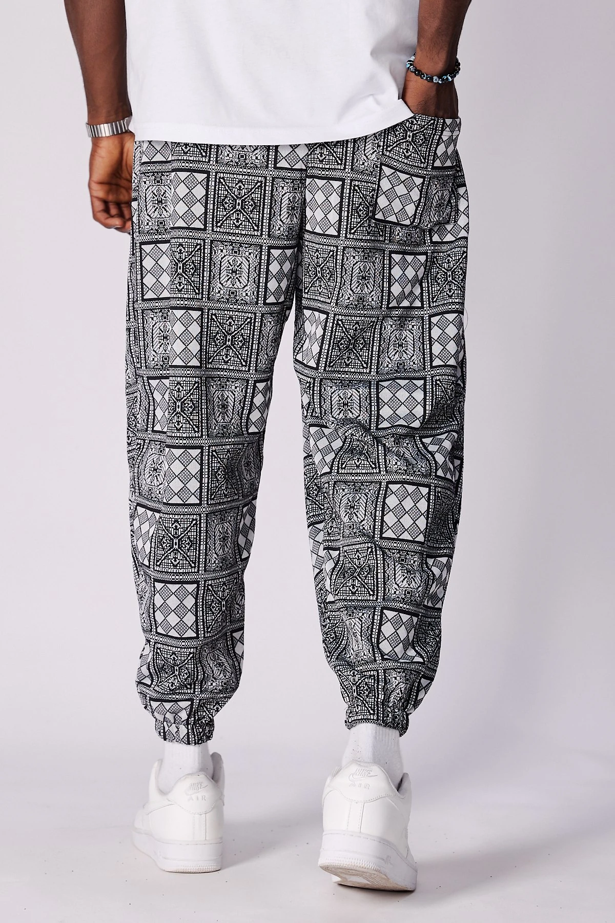  Beli Lastikli Desenli  Şalvar