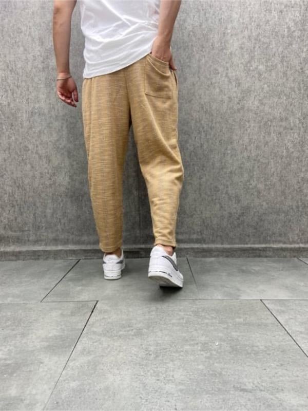 Beli Lastikli Bohem Baggy Desenli Pantolon
