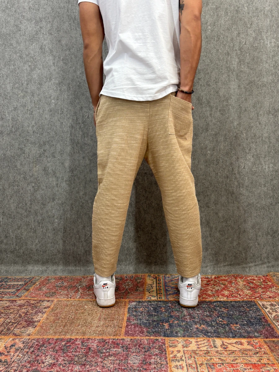 Beli Lastikli Likralı Toprak Baggy Pantolon