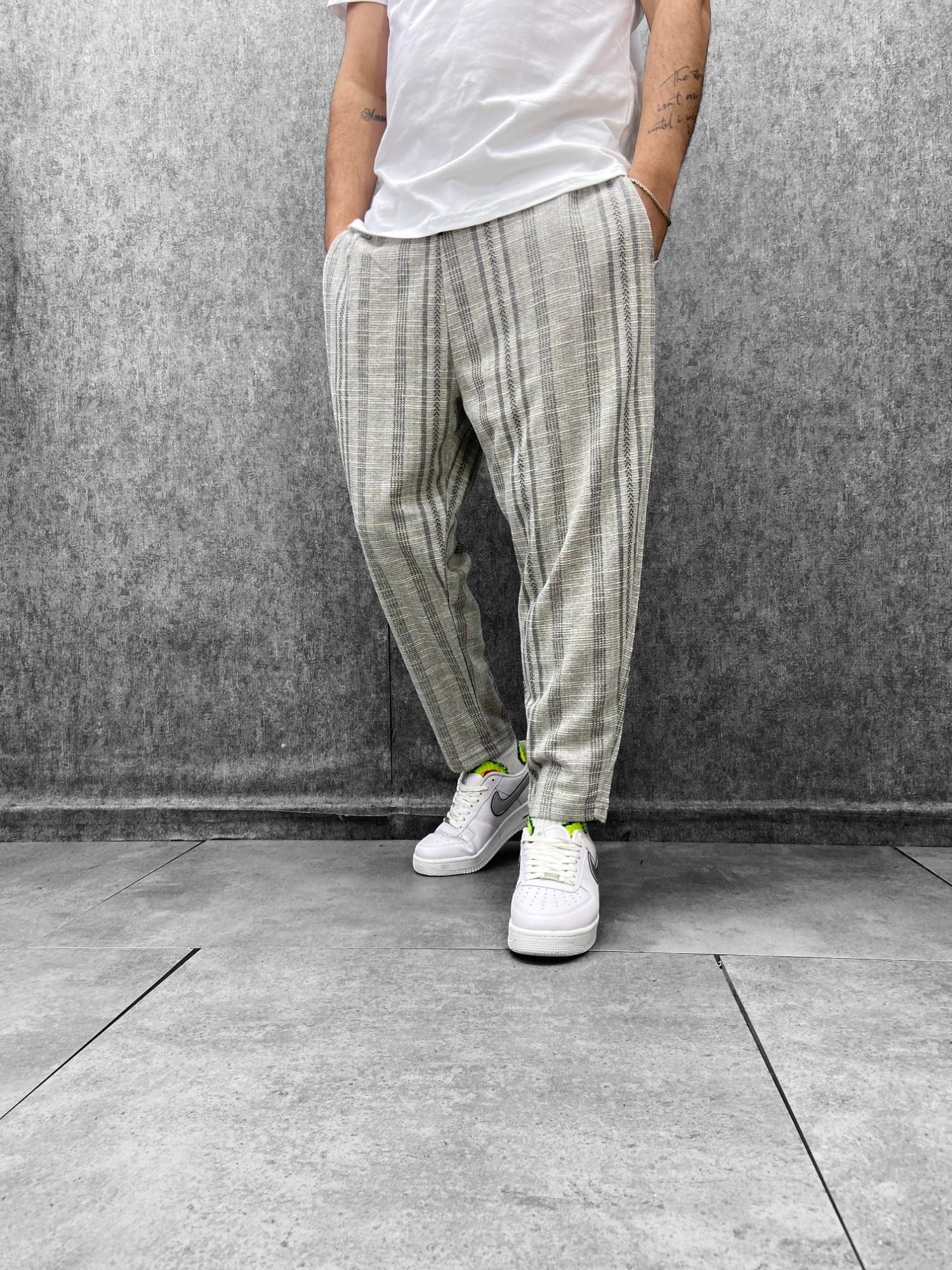 Beli Lastikli Düz Paça Desenli Baggy Pantolon
