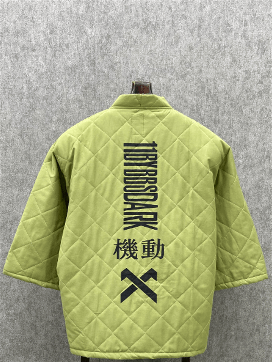 Oversize Fakir Kol Astarlı Kapitone Açık Yeşil  Kimono