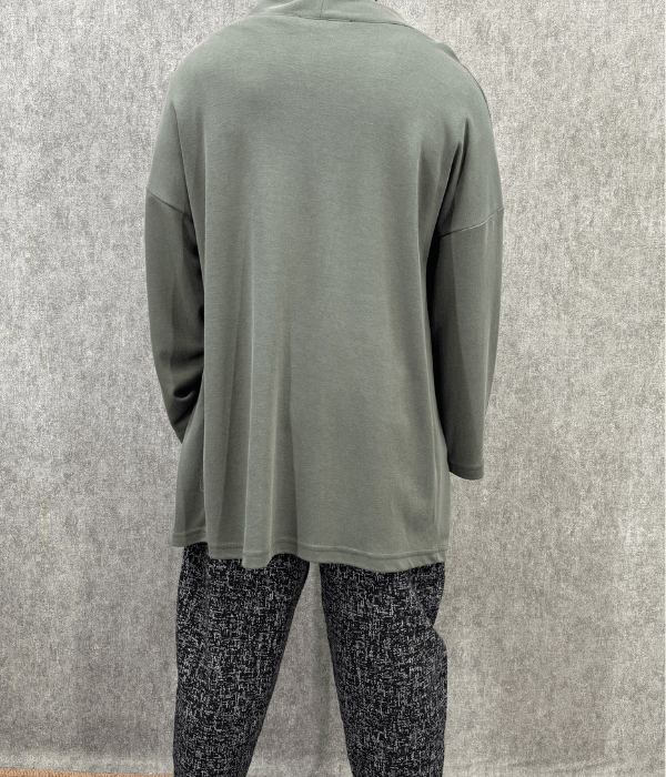 Oversize Fakir Kol Haki Kimono