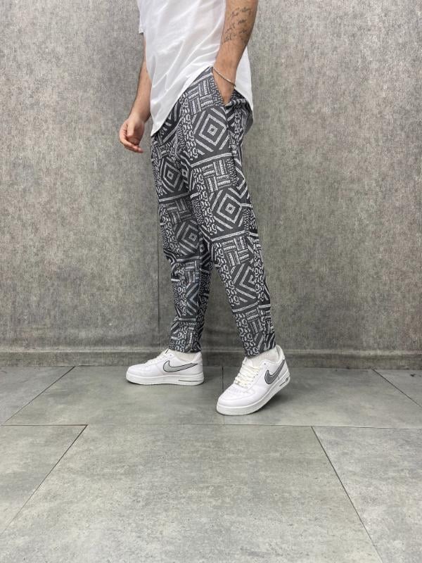 Beli Lastikli Nokta Desen Baggy Pantolon