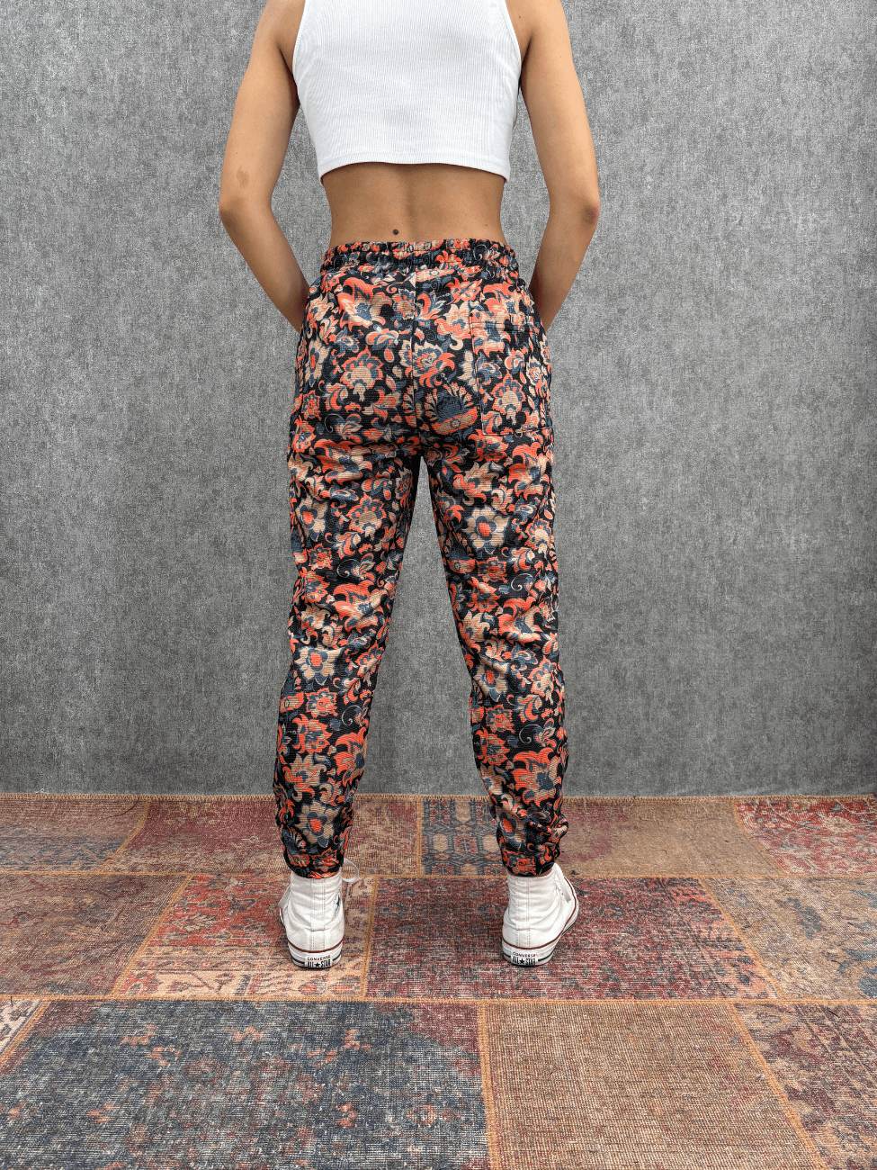 Bel ve Paça Lastikli Desenli Jogger