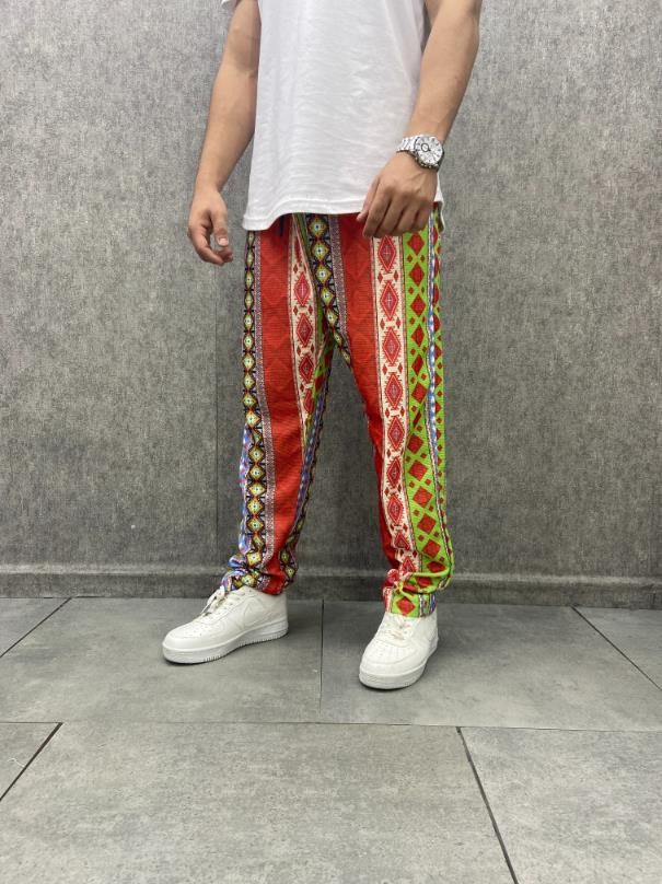 Beli Lastikli  Aztek Desenli Pantolon