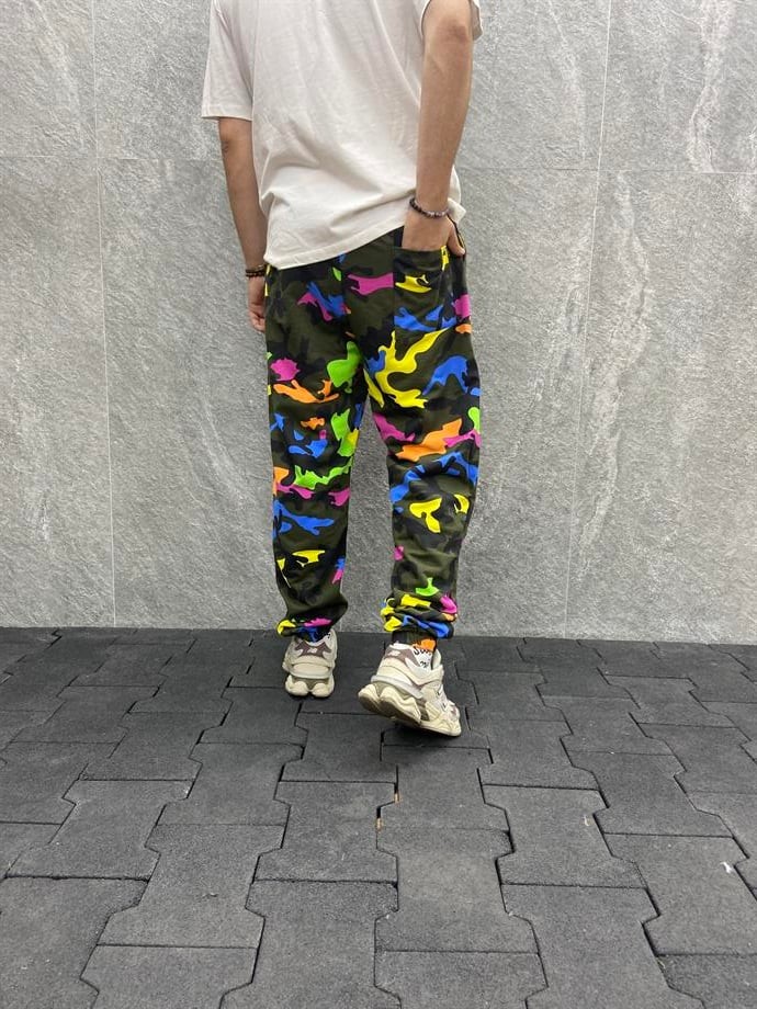Beli Lastikli Pamuk Örme Desenli Jogger