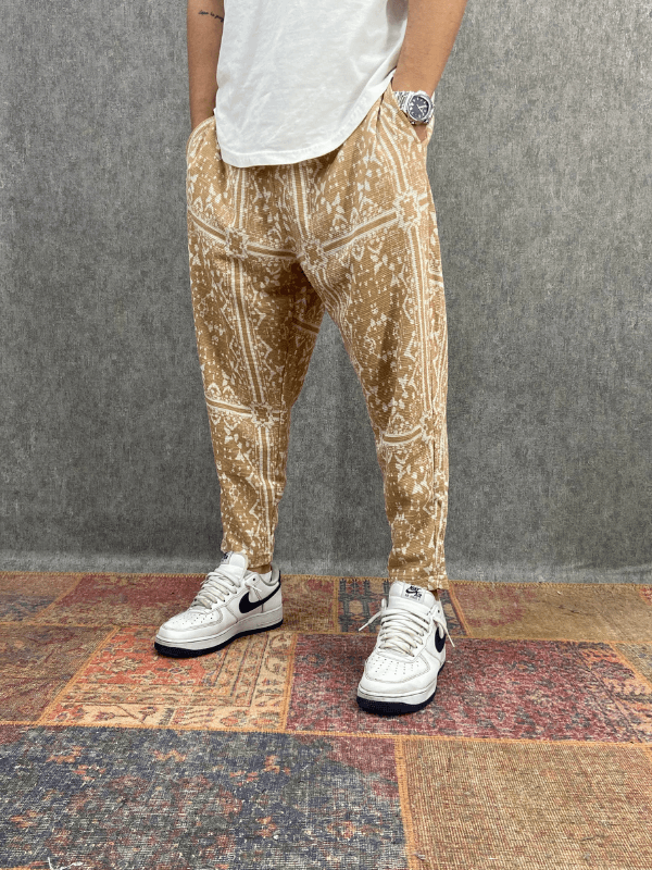 Beli Lastikli Pamuklu Bohem Baggy Pantolon