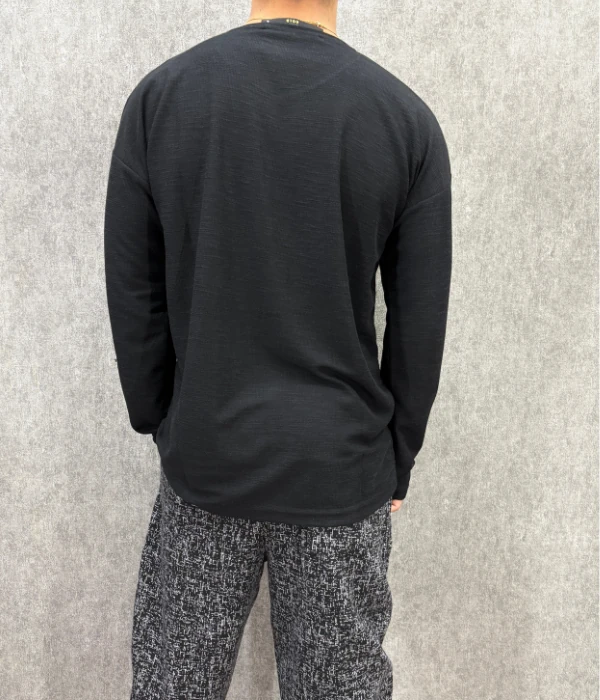 Oversize Asimetrik Siyah Triko Tshirt