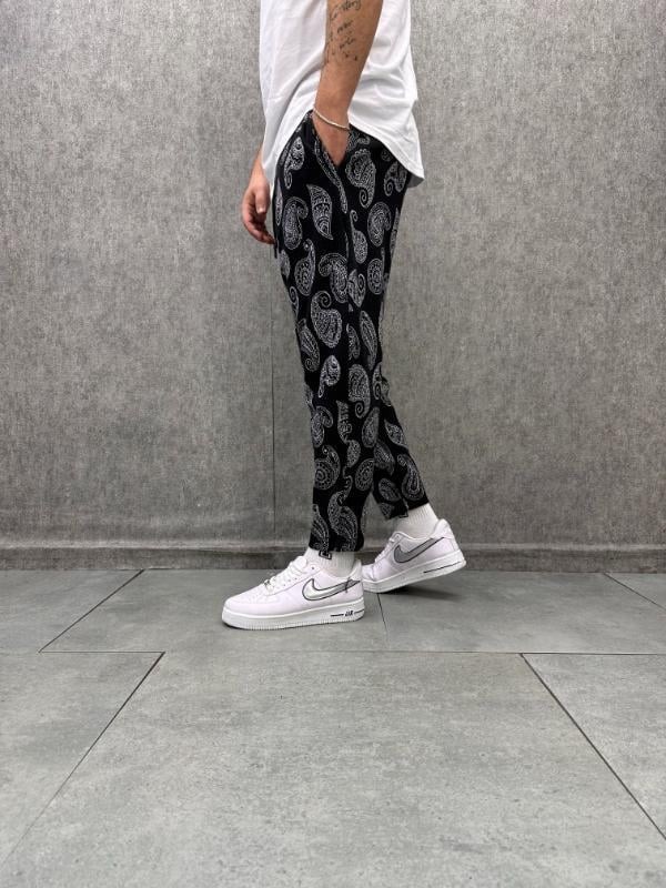 Beli Lastikli Bohem Baggy Desenli Pantolon