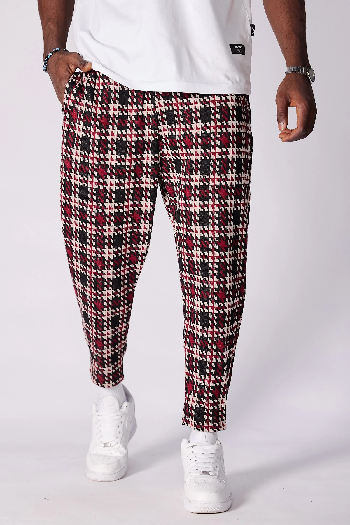 Beli Lastikli Desenli  Baggy Pantolon