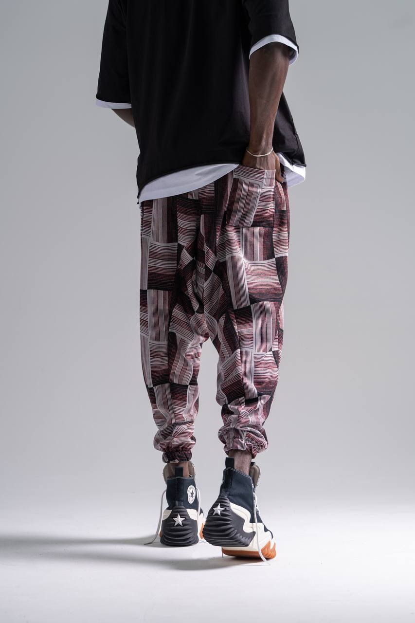  Beli Lastikli Desenli  Şalvar