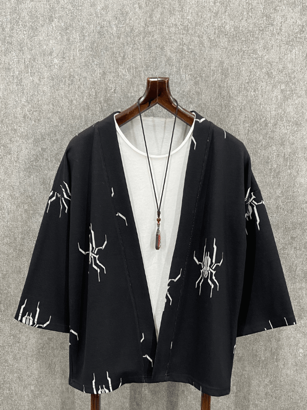 Oversize Bohem Spider Desenli Kimono