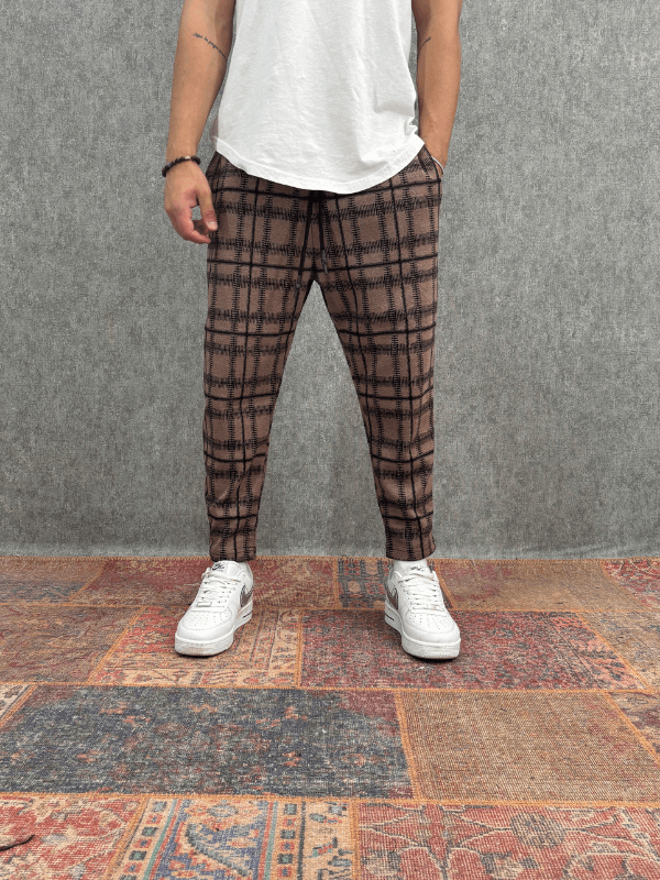 Beli Lastikli Desenli  Baggy Pantolon