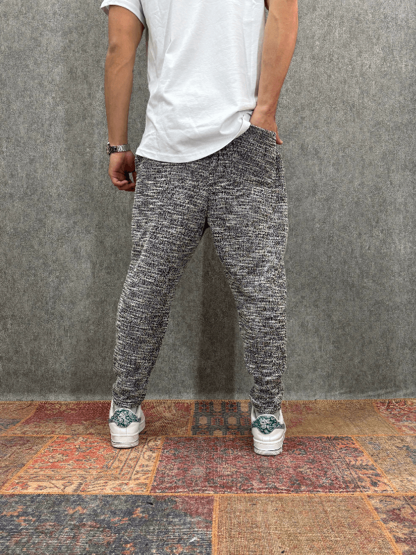 Beli Lastikli Desenli Baggy Pantolon
