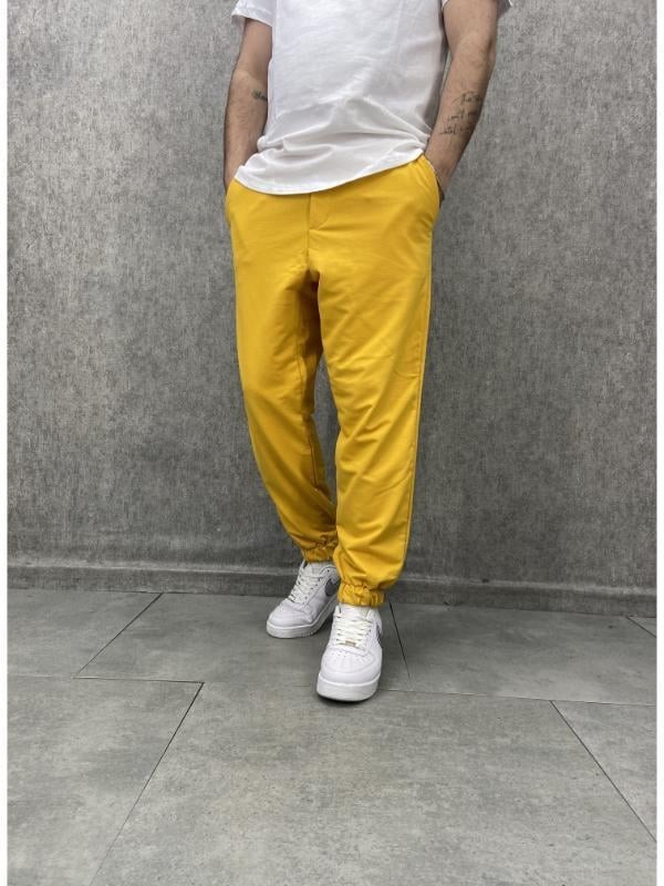 Bel ve Paça Lastikli Sarı Jogger