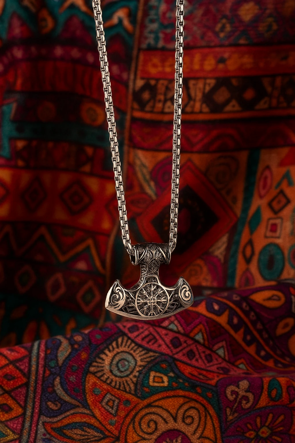 Çelik Kolye Viking Savaşçı Baltası