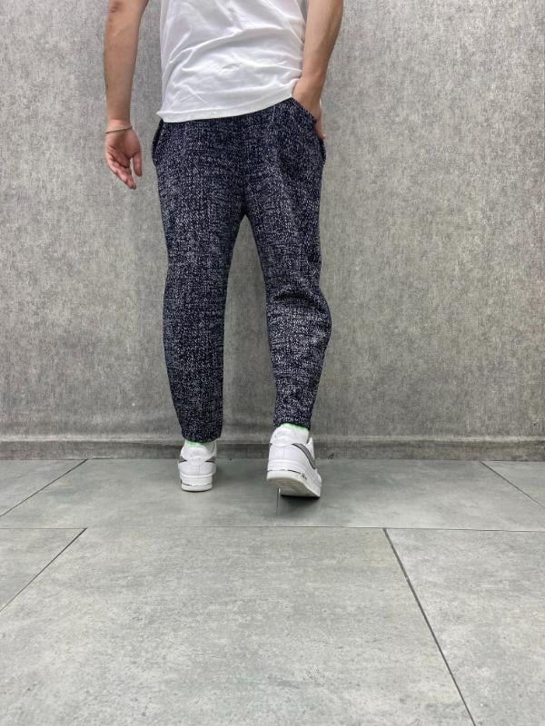 Beli Lastikli Düz Paça Desenli Baggy Pantolon