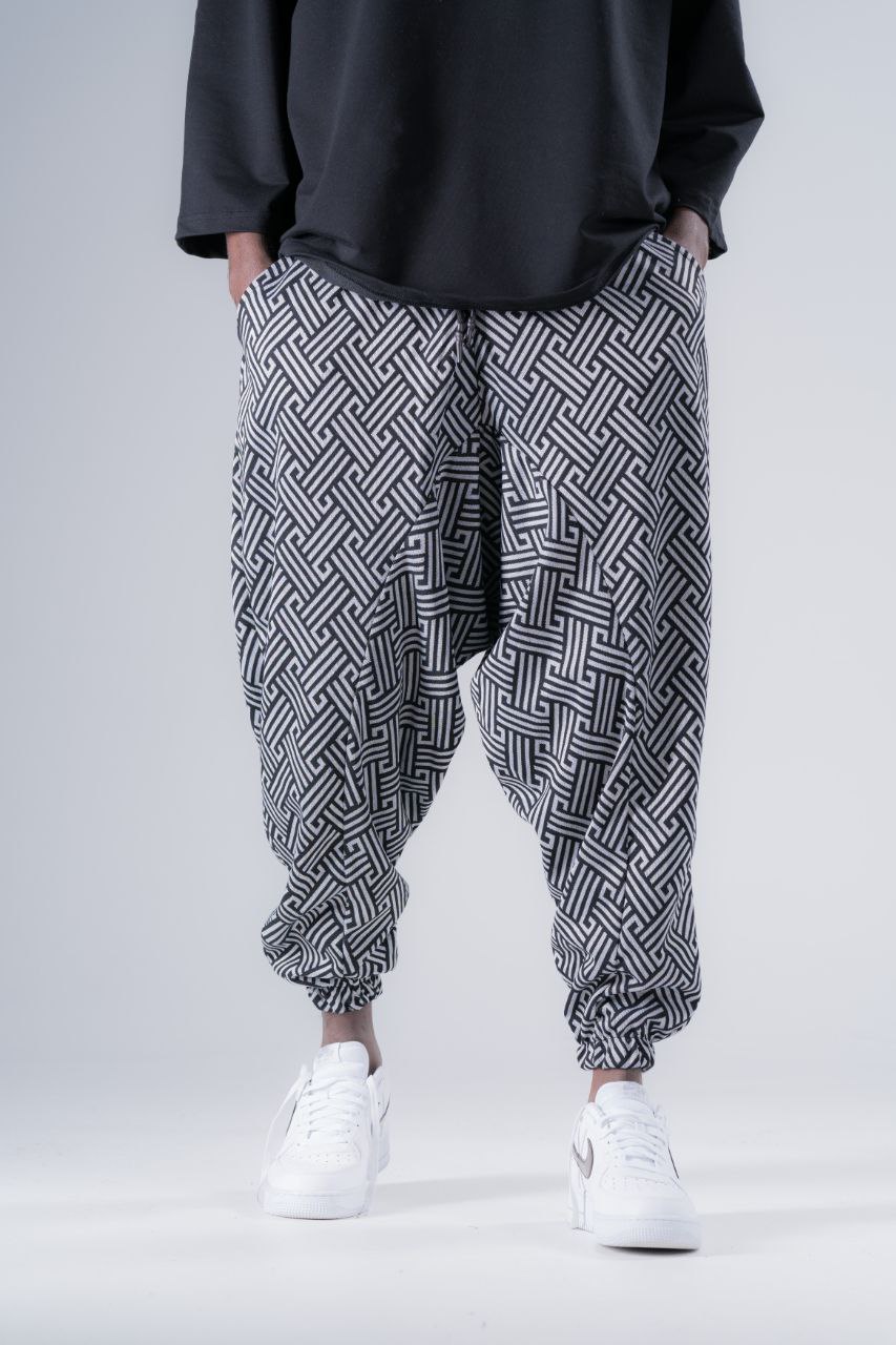  Beli Lastikli Desenli  Şalvar