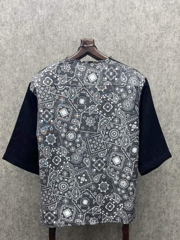 Oversize Bohem Fakir Kol Pis Uç Yaka Siyah Pamuk Keten Tshirt