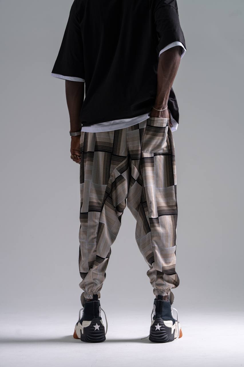  Beli Lastikli Desenli  Şalvar