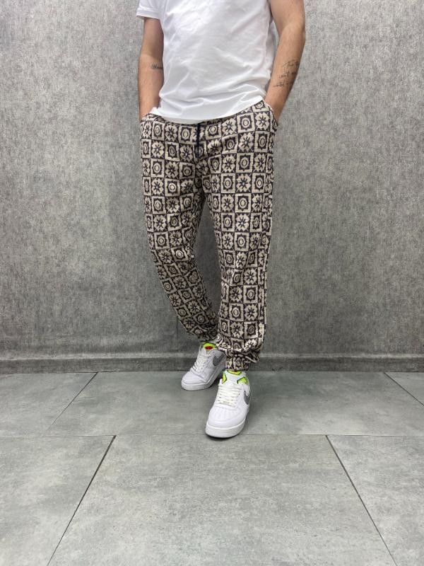 Bel ve Paça Lastikli Desenli Jogger