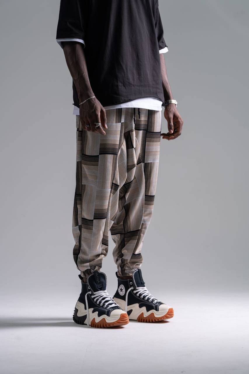  Beli Lastikli Desenli  Şalvar